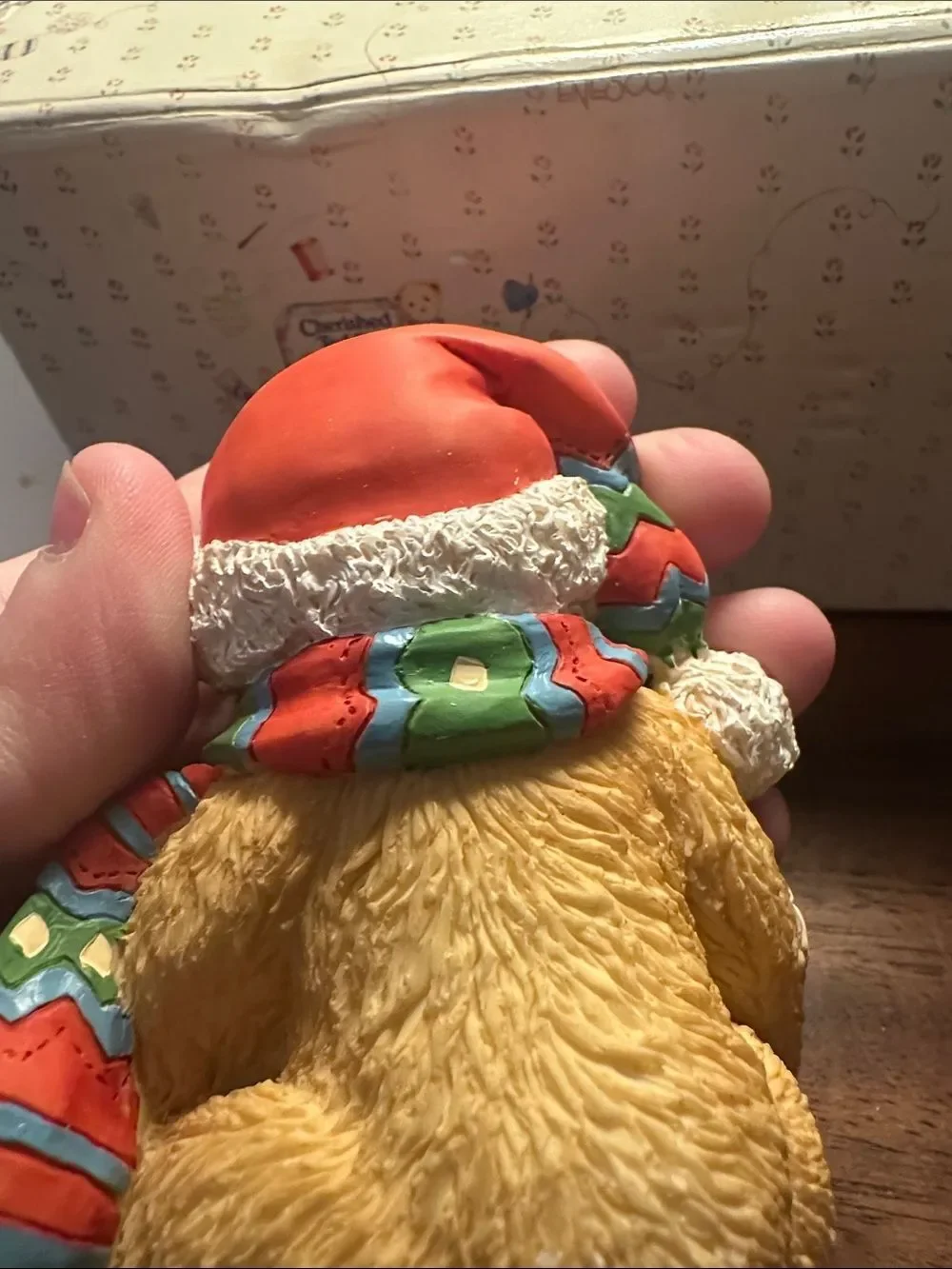 Cherished Teddies by ENESCO Teddy bear with scarf stocking holder NewVintage
